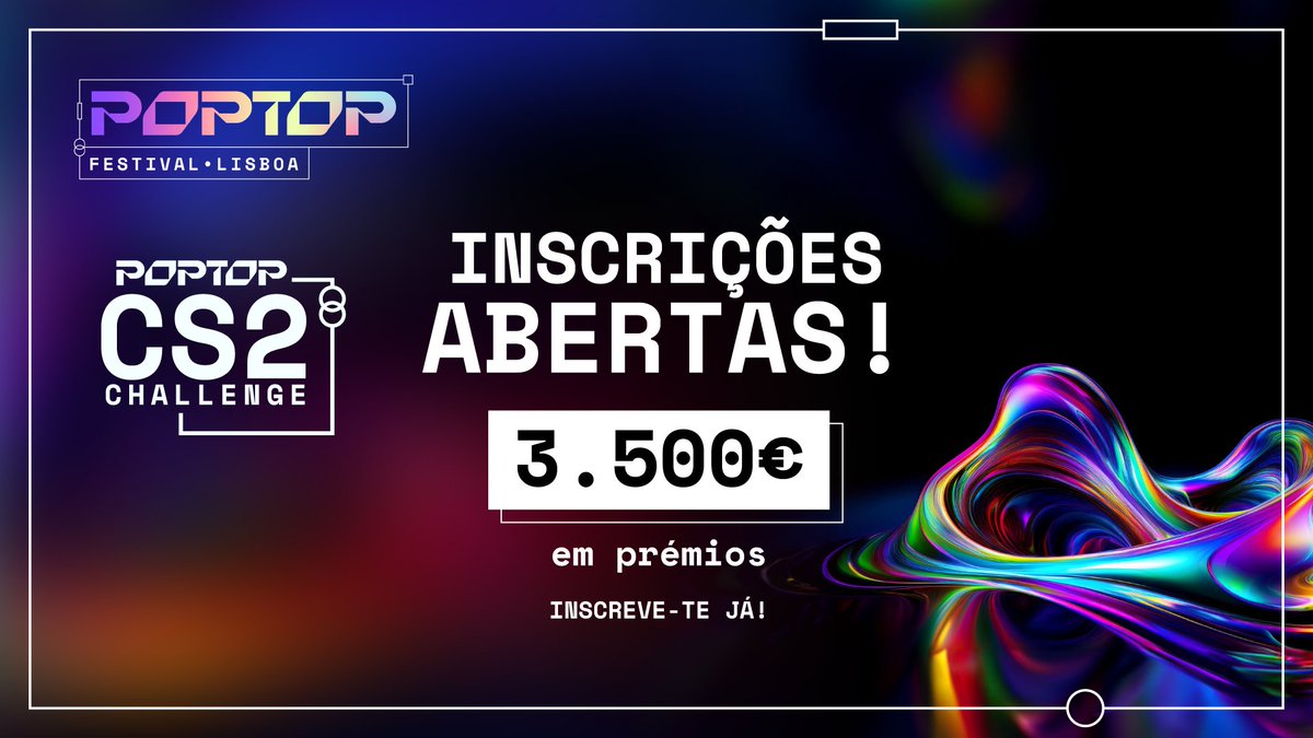 fromPewPew's tweet photo. Gostas de CS2 e queres chegar a 2025 com mais dinheiro no bolso? 💵

Hoje, às 19H, participa no Qualificador Aberto #1 do torneio POPTOP CS2 e, garante lugar na Grande Final, onde poderás ganhar um prémio de 3.500€! 🏆

Inscreve-te ➡️ https://t.co/PQwFRkib06 https://t.co/8m9HgLkhem