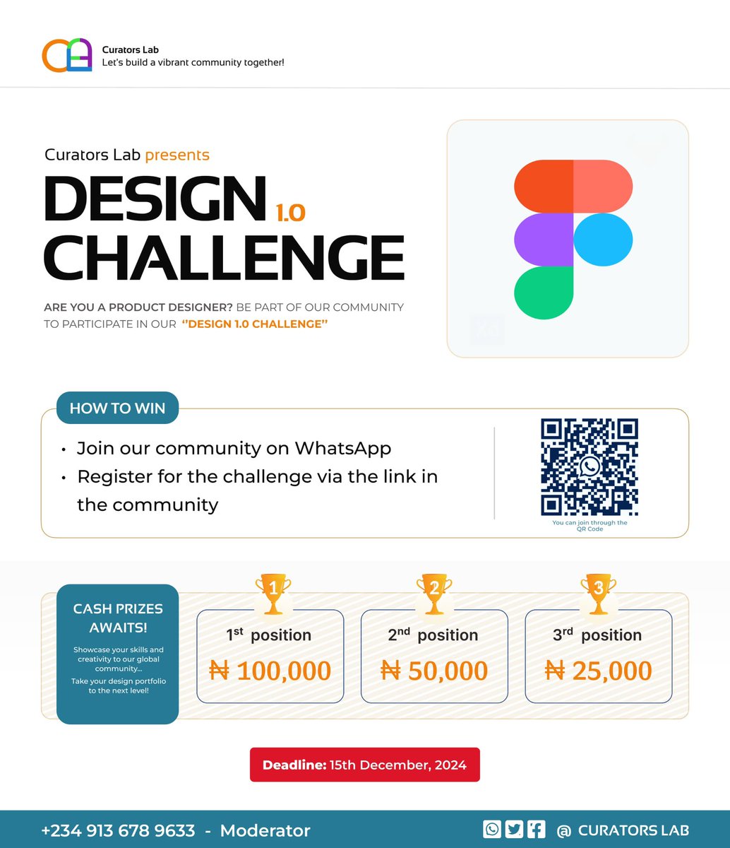 i_codejs's tweet photo. COUNTDOWN BEGINS!
1 day left to showcase your design skills...
#DesignChallenge #CuratorsLab
Link to join:
https://t.co/MQ9wSzQ4CA
Kindly Share ✅ #design #uiux #programmers https://t.co/4woptKPHZq
