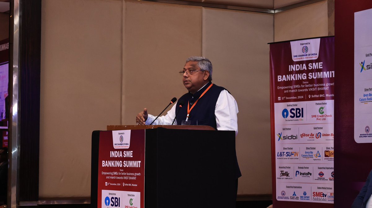 CGTMSEOfficial's tweet photo. Shri Manish Sinha, @CEOCGTMSE addressed the India SME Banking Summit, organised by the @smechamber . 

Mr. Sinha shared his view over Channelising Finance and Investment for better business growth - Strategies & Initiatives.

He also thrown light over #cgtmse schemes and contribution in journey of micro and small borrowers.

#CGTMSE #MSME #DigitalBankingUnit #BackingMSMEs #BuildingFuture #indiasmeforum #smechamber #creditguarantee #governementscheme
#DigitalTransformation #CreditAccess 

@dcmsmeoffice @nimsmeeconnect @minmsme @manishsinha68 @CGTMSEOfficial