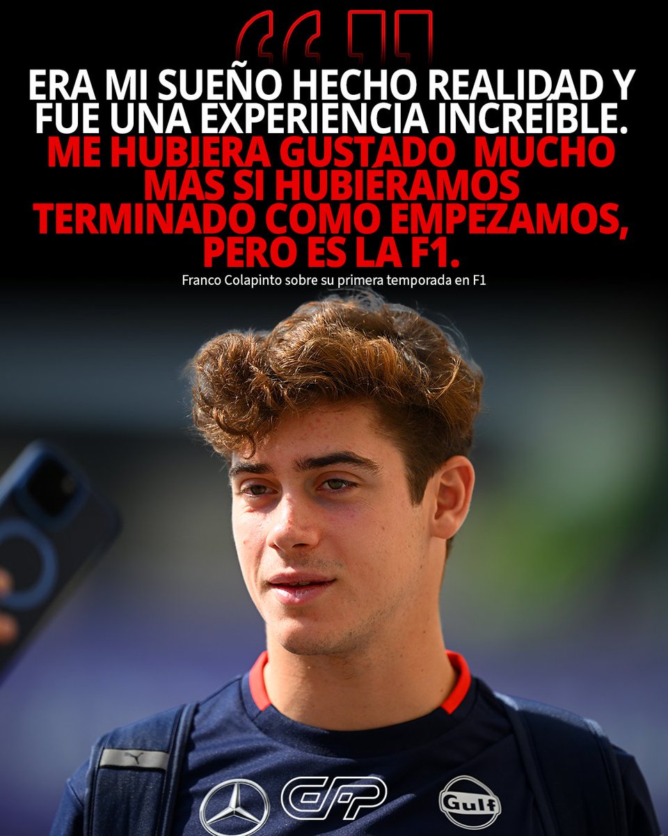 🏁 Franco afirma que su debut en F1 fue un sueño cumplido a pesar de un final de temporada difícil.

#EntrandoAPits #FrancoColapinto #WilliamsRacing #FormulaUno #F1