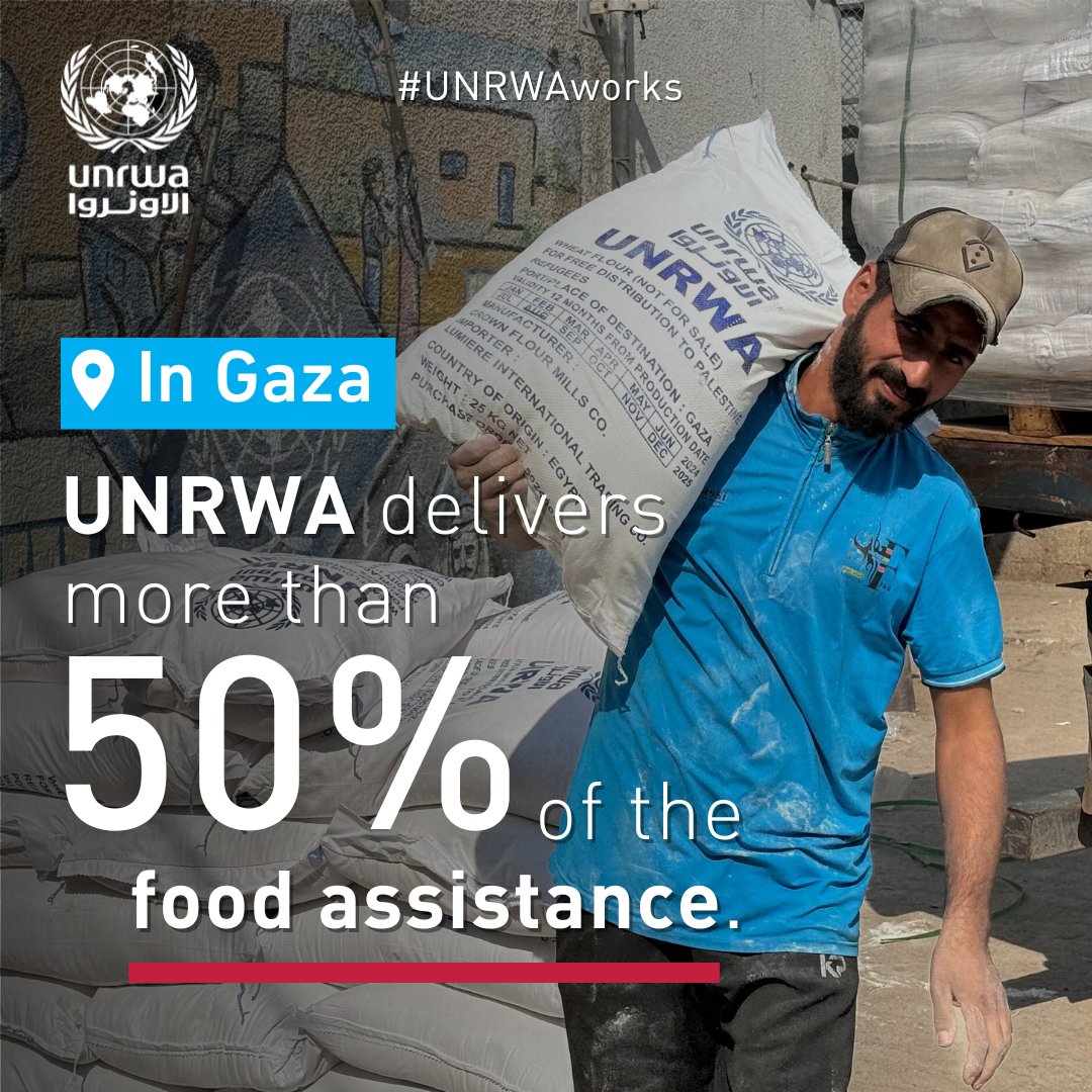 #Gaza: UNRWA provides lifesaving healthcare, food, shelter, learning for children, and mental health support 

Since the war began, UNRWA provided: 
•⁠  ⁠over 6.7 million medical consultations 
•⁠  ⁠⁠psychosocial support to around 730,000 displaced people, including over