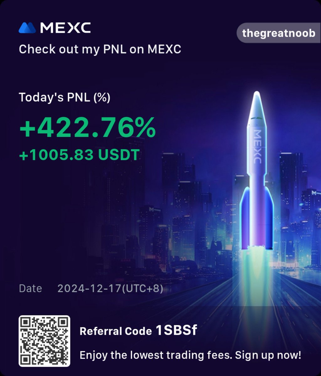 Usernamecrypto2's tweet photo. I'm not claiming to be a great trader, nor am I here to flex. The point I want to make is that sometimes, you need to step back to recognize the profits you've made.

For instance, I moved most of my funds to DCA in spot and made some new buys. I had around $240 in futures and took $1000 plus as profits from that.

Now, let me clarify something: we don't revenge trade, but that doesn't mean we can't take the same trade again. Often, we revisit our conviction even after being invalidated once—not with a revenge mindset, but to test our idea again with proper invalidation.

At the end of the day, it's not about profits or losses. It's about whether our idea works or not, and sometimes, that requires giving it another shot.