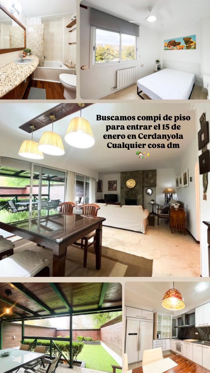 emmasolinho's tweet photo. ¡Holaaaaaa! 😁 Somos 3 chicas super majas que estudiamos en la UAB y estamos buscando 1 compi de piso para entrar a vivir el 15 de enero en un chalet increíble en Cerdanyola. 🏡✨ 

A solo 20 min de la UAB y 50 min de Plaza Cataluña, con una terraza chulisima con jardín y porche. https://t.co/cTH55LaPNQ