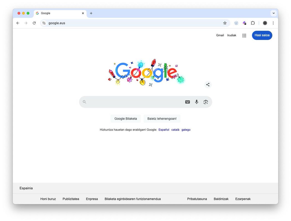 10 urte eta gero google.eus aktibatuta