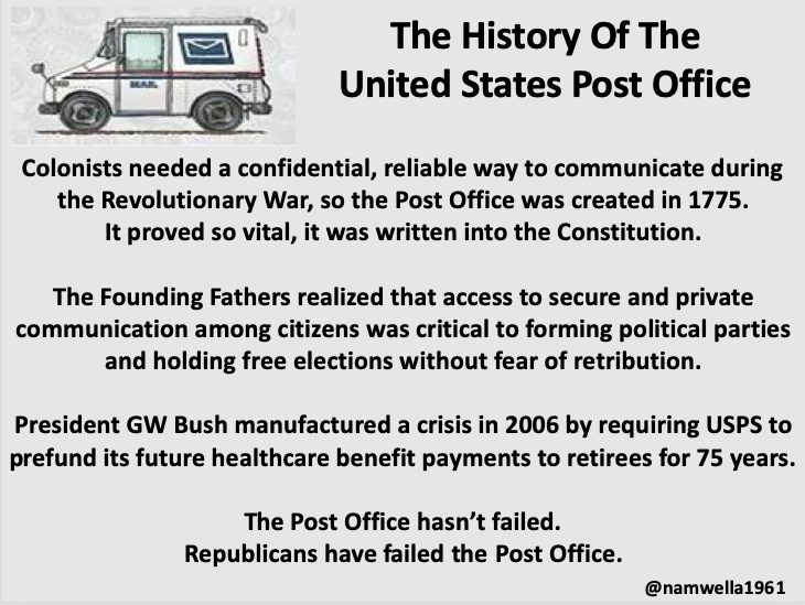 namwella1961's tweet photo. Marjorie Taylor Greene: I’ve been saying for years we should sell/privatize USPS.

I've been saying for years that Marge should shut the fuck up!
#ProudBlue #RepublicansAreDestroyingAmerica #TheTurdReich #TrumpIsUnfitForOffice #DoNotObeyInAdvance #Resist https://t.co/F0PXL26FWy