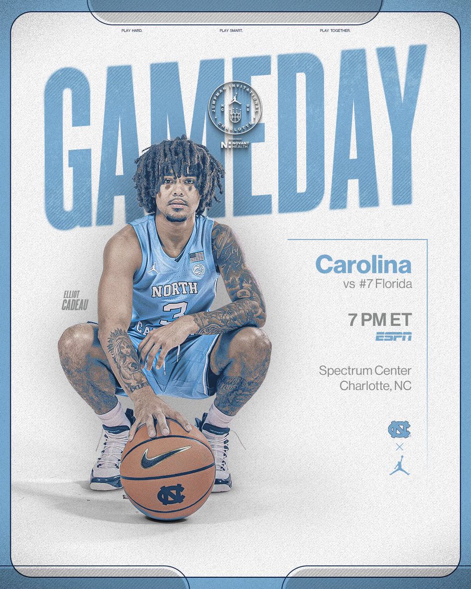 UNC_Basketball's tweet photo. Jumpman Invitational 🔜 

🆚 Florida
🕖 7 PM ET
📍 Charlotte, NC
📺 ESPN https://t.co/O7saAcS2oL