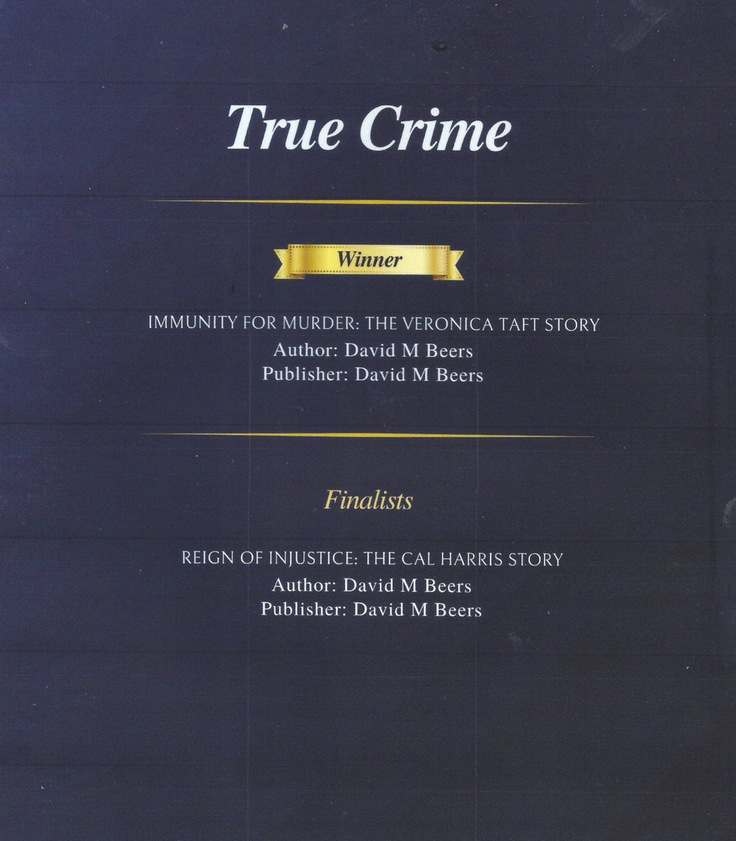 DMBeers's tweet photo. 2024 Literary Global Book Awards for True Crime - Winners and Finalists. https://t.co/FaeqFnMKE7