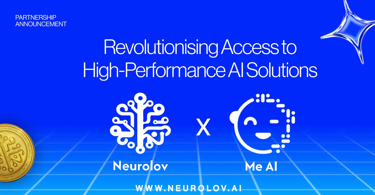 neurolov's tweet image. Another one 🤝
@neurolov has partnered with @meai_app, bringing together two important technologies for better living and computing.
Neurolov’s decentralized #GPU computing will now work alongside MeAI’s #Web3 lifestyle app, which combines AI, AR, DeSci, and GameFi to help…