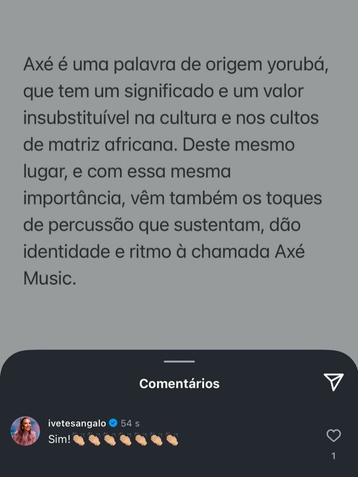 updatecharts's tweet photo. Após Claudia Leitte ALTERAR a letra da sua canção para NÃO saudar Iemanjá, Secretário da Cultura e de Turismo de Salvador se pronuncia e Ivete Sangalo CURTE e COMENTA a publicação:

"Se é para celebrar os 40 anos do Axé Music, que seja para celebrar com respeito, fortalecendo seu fundamento, ajustando desequilíbrios, valorizando sua verdade, avançar caminhando pela frente. Não podemos admitir desrespeito, apropriação e retrocesso, novamente".