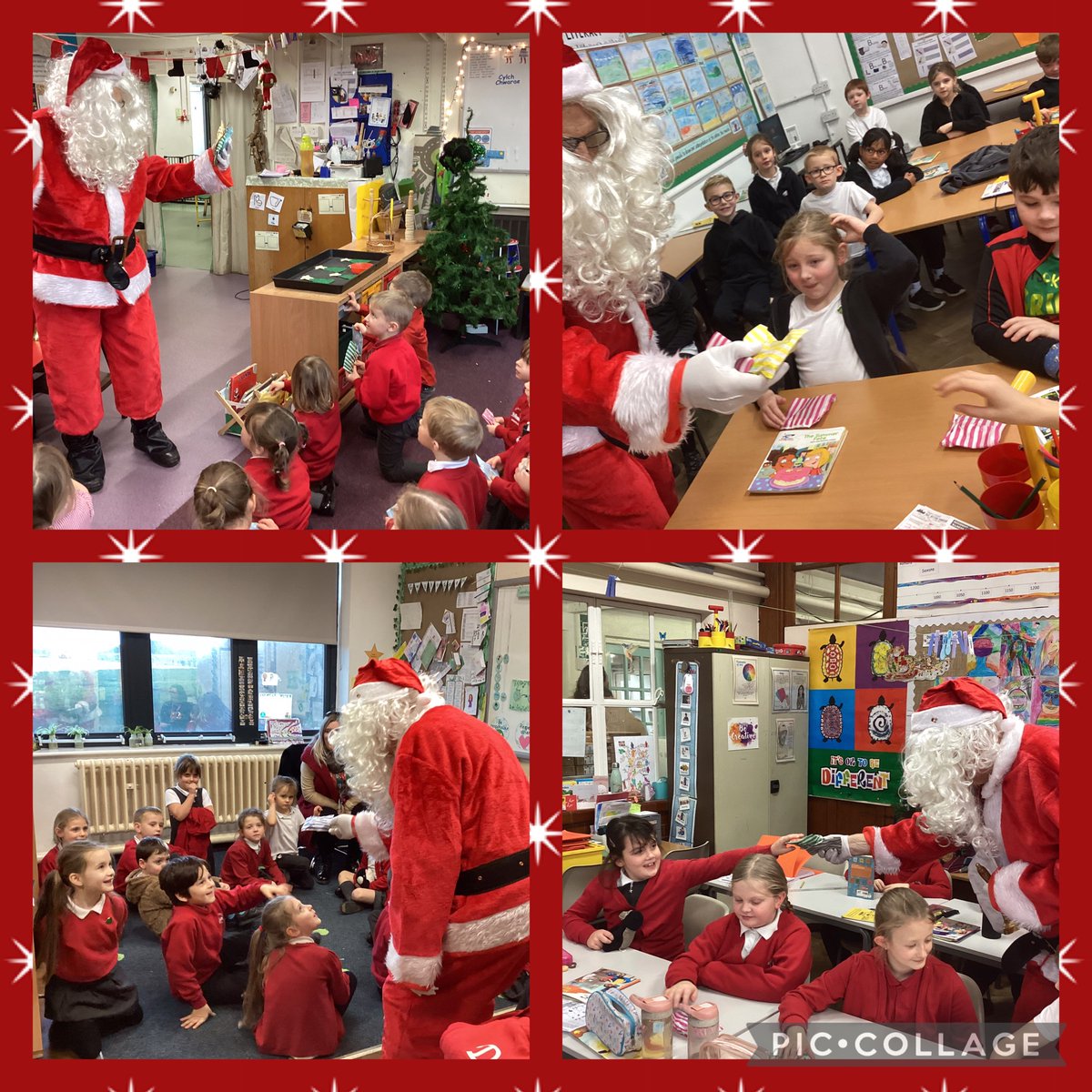 ysgolycastell's tweet photo. Everyone had a lovely surprise today when Santa paid us a flying visit! 🎅🎄🎁 https://t.co/9txGrhJmh6