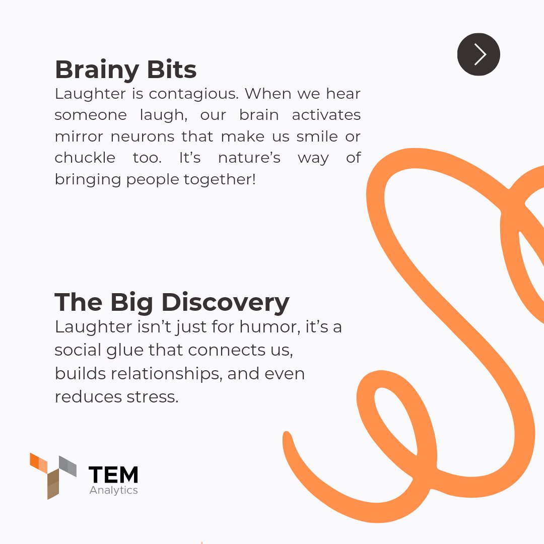 TemAnalytics_'s tweet image. Laughter is more than just a reaction, it&apos;s our natural way of bonding, building trust, and creating a sense of comfort.
#TemAnalytics  #Researchmatters
#Researchmadesimple #Laughter
#HumanConnection