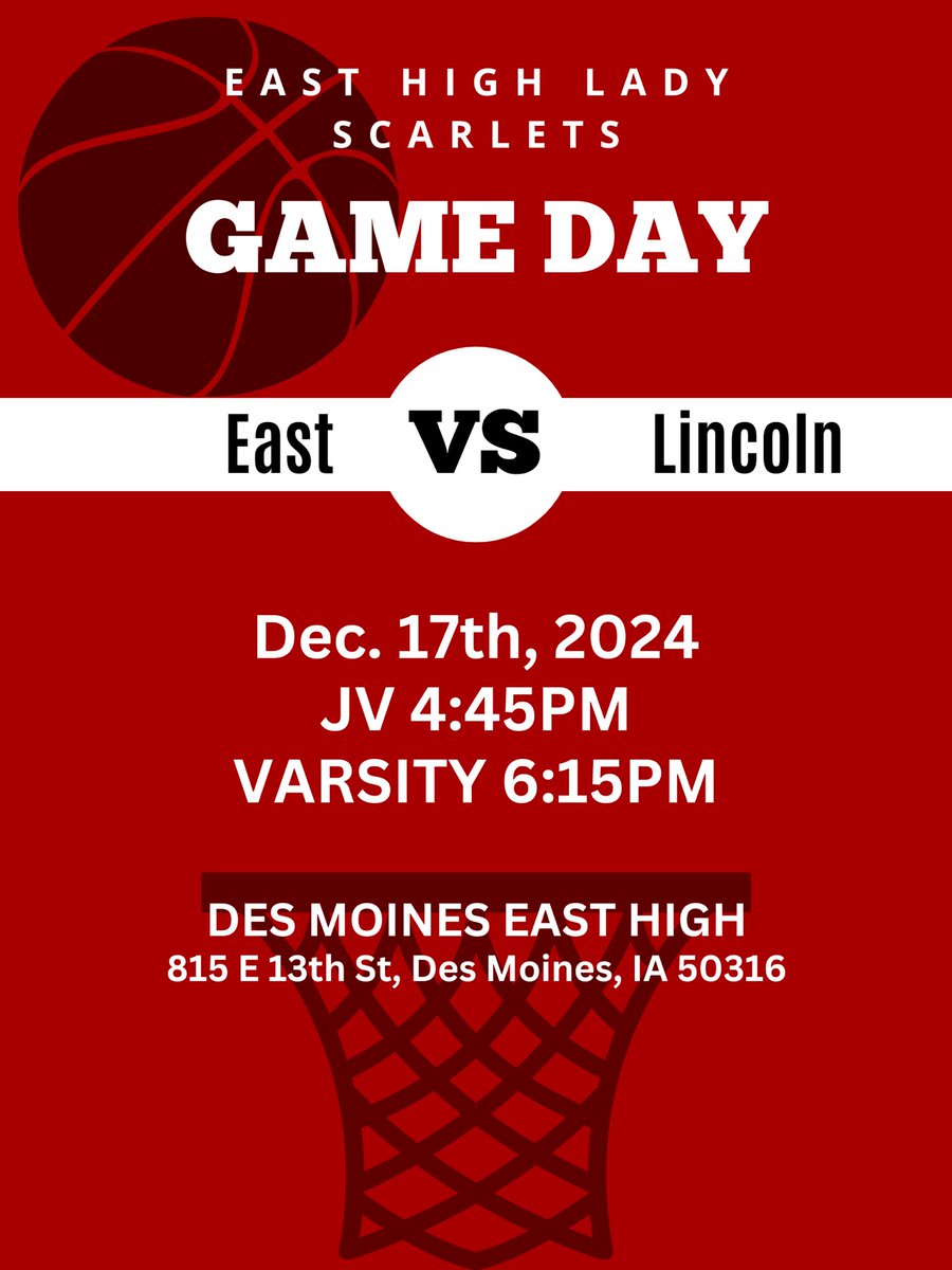 DSM East High Scarlets Girls Basketball tweet media