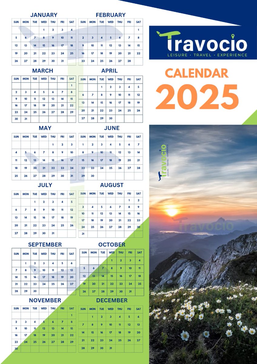 OcioTrav's tweet photo. Introducing the Travocio 2025 Calendar!
Plan your journeys, mark your milestones, and experience travel like never before.

Get ready to make 2025 a year of unforgettable memories!

#Travocio2025 #NewYearCalendar #TravelMore #ExploreMore #Wanderlust #YourTravelPartner https://t.co/sQyURgpZGA