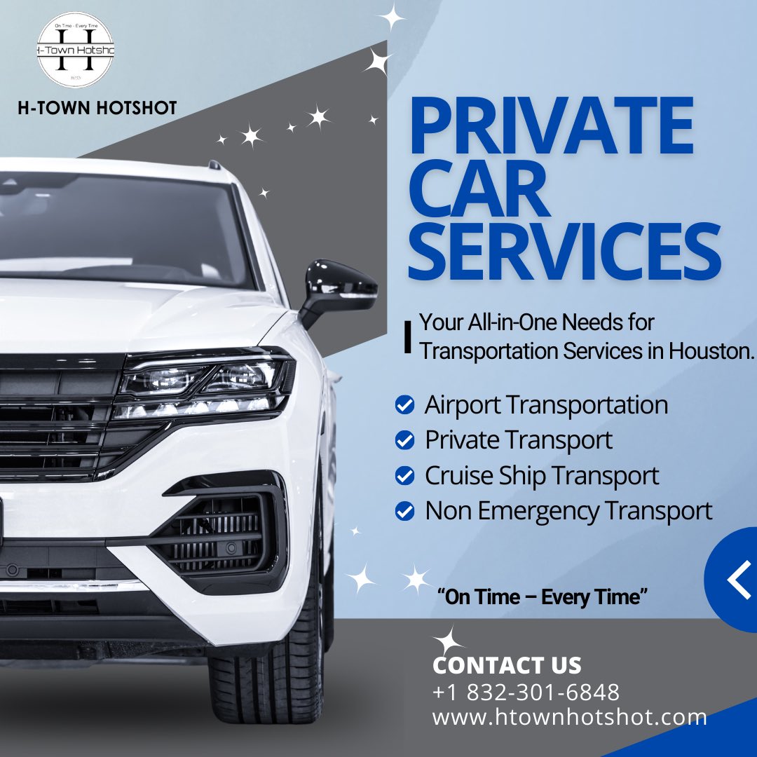 HtownHotshot's tweet image. From airport transfers to cruise ship transportation, H-Town Hotshot ensures you arrive in comfort and style.

✅ Airport Transportation
✅ Private Transport
✅ Cruise Ship Transfers
✅ Non-Emergency Transport

📞 Book now!

#houstoncarservice #houstontravel #htownhotshot