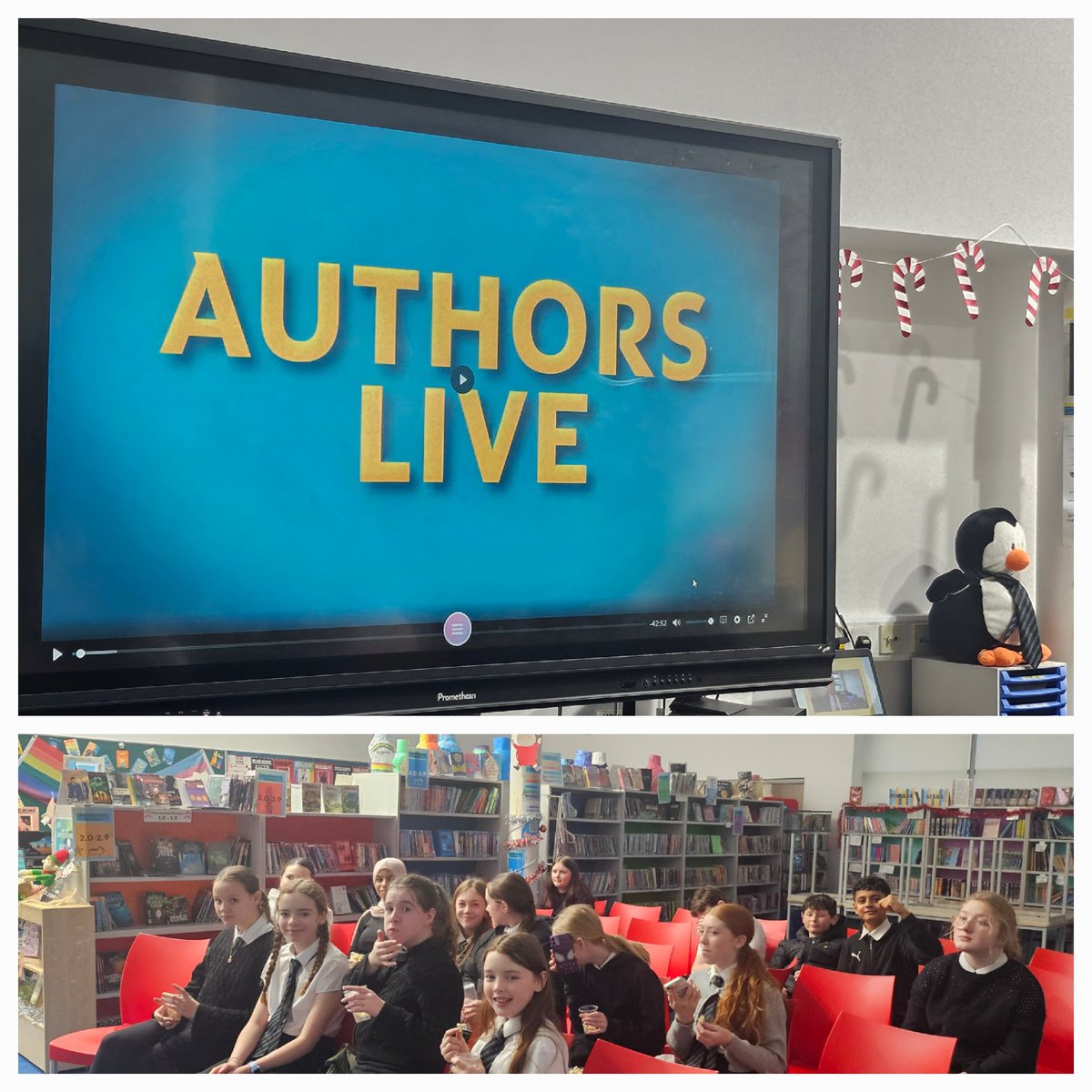 PWKAcademyLib's tweet photo. Getting ready for our Authors Live with Elle McNicoll showing in the library. Popcorn has popped and pupils are arriving. Looking forward to this.   @pwkacademy @SAC_Reads @scottishbktrust @BooksandChokers https://t.co/3pbtdV8W8F