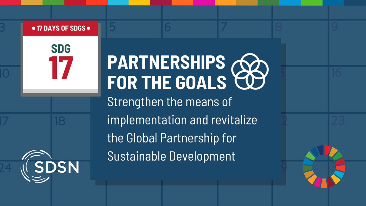 UNSDSN's tweet photo. ⭐ On the final day of #17DaysofSDGs, we're highlighting #SDG17: Partnerships to Achieve the Goals.
No one can achieve the #GlobalGoals alone. SDSN's networks mobilize support for the SDGs through partnerships and cooperation across the world.
🔗 https://t.co/Ocy1GWZzRb https://t.co/FB0DrqO4pp