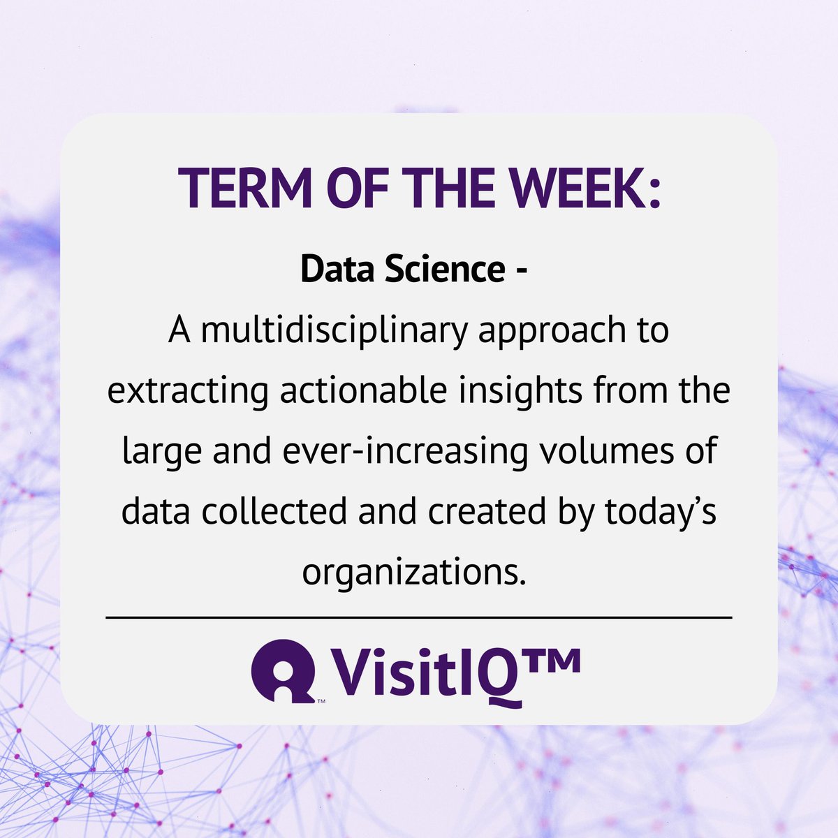 VisitIQ_'s tweet image. Ready to strengthen your data knowledge? Here&apos;s our Term of the Week! 

Today, we&apos;re talking about data science, which is the art of extracting insights from data using advanced analytics.

About VisitIQ™: buff.ly/3VjNtK8 

#TermOfTheWeek #DataScience #DataDictionary