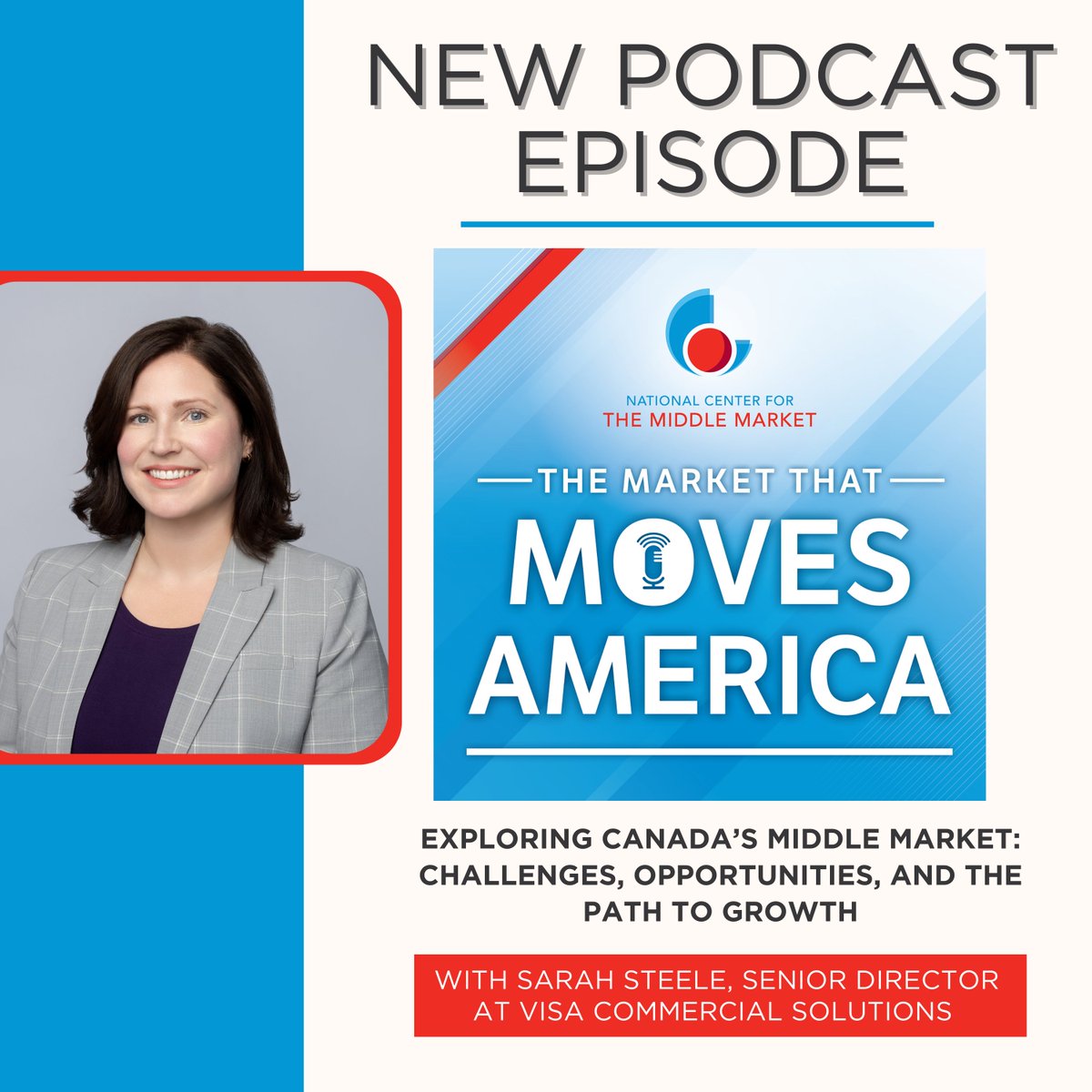 In this episode, Sarah Steele, Senior Director at Visa Commercial Solutions, discusses new research on Canada's middle market, focusing on growth trends, challenges, and strategies to overcome obstacles like limited resources and high costs. 

middlemarketcenter.org/podcasts/explo…