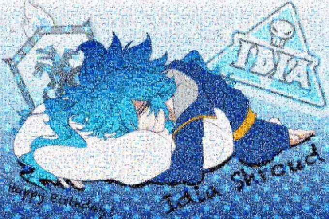 Happy birthday!(一日一絵のモザイクアート/約300枚)#イデア・シュラウド生誕祭2024#イデア・シュラウド誕生祭2024 