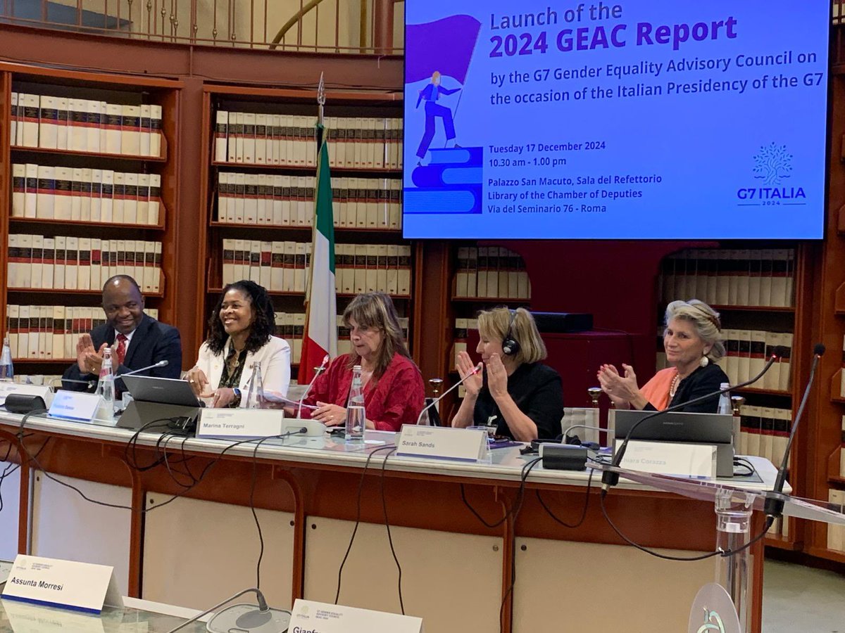 CanadainItalia's tweet photo. Presentazione del rapporto #G7 Gender Equality Advisory Council -GEAC 2024, il Canada ringrazia la presidenza italiana del @G7 🇮🇹.
Pronti a riprendere il testimone nel 2025! 🇨🇦
#WPS #Care #WomeninStem #GenZ https://t.co/lpLJsHvd4r