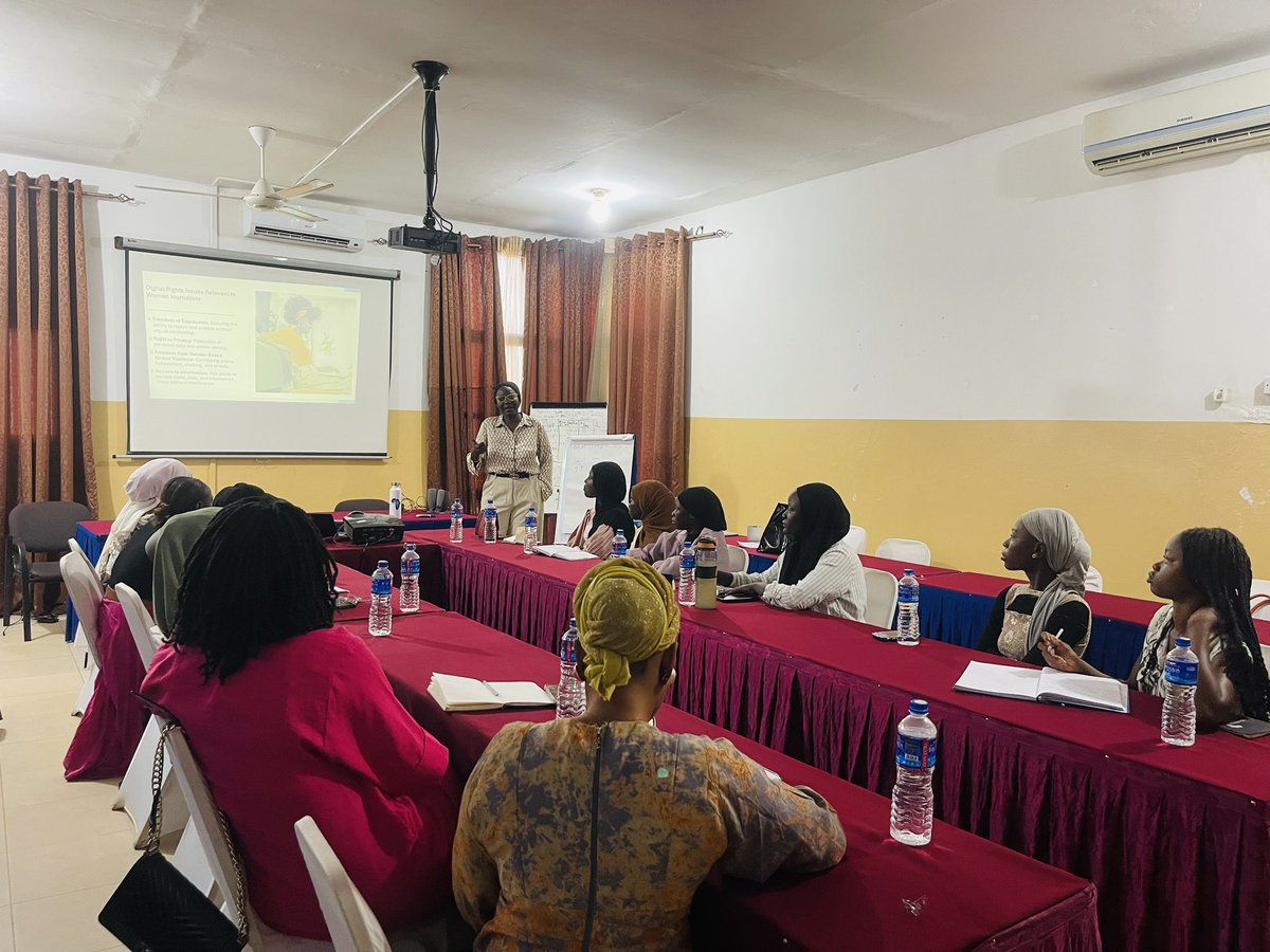 WojagOfficial's tweet photo. We’re wrapping up our @PRJ_Gambia sponsored mentorship session with a debriefing and an educative session with Commissioner @YaAmie_Touray of the Access to Information Commission. Ms. Touray took mentees through Digital Rights, Cyber Harassment, Bullying and Digital Footprint. https://t.co/amR6H9pZfr