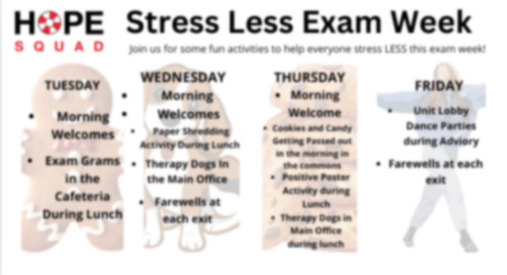 DON’T STRESS or… stress LESS with the activities we’ve made for EVERYDAY of exam week!🛟💛