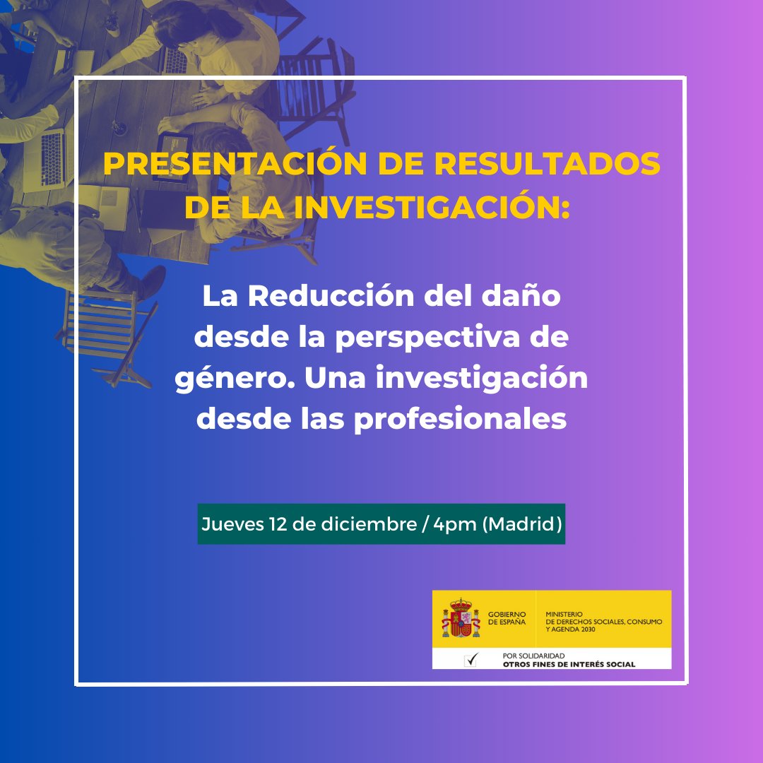 RIOD_oficial's tweet photo. Presentamos estudio sobre Reducción de daños y perspectiva de género, financiado por @XSolidaria. Reflexionamos sobre la intersección de ambos enfoques con @zarasnapp y @kroc85. Tienes los resultados en https://t.co/pSJ4qGiK7m y vídeo del encuentro en https://t.co/63xN3Bn5NE https://t.co/p0yUh3cTlS