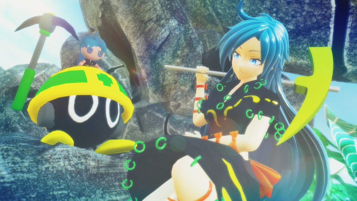 #深夜の真剣MMD60分一本勝負 
#東方MMD
#姫虫百々世
お題：百々世