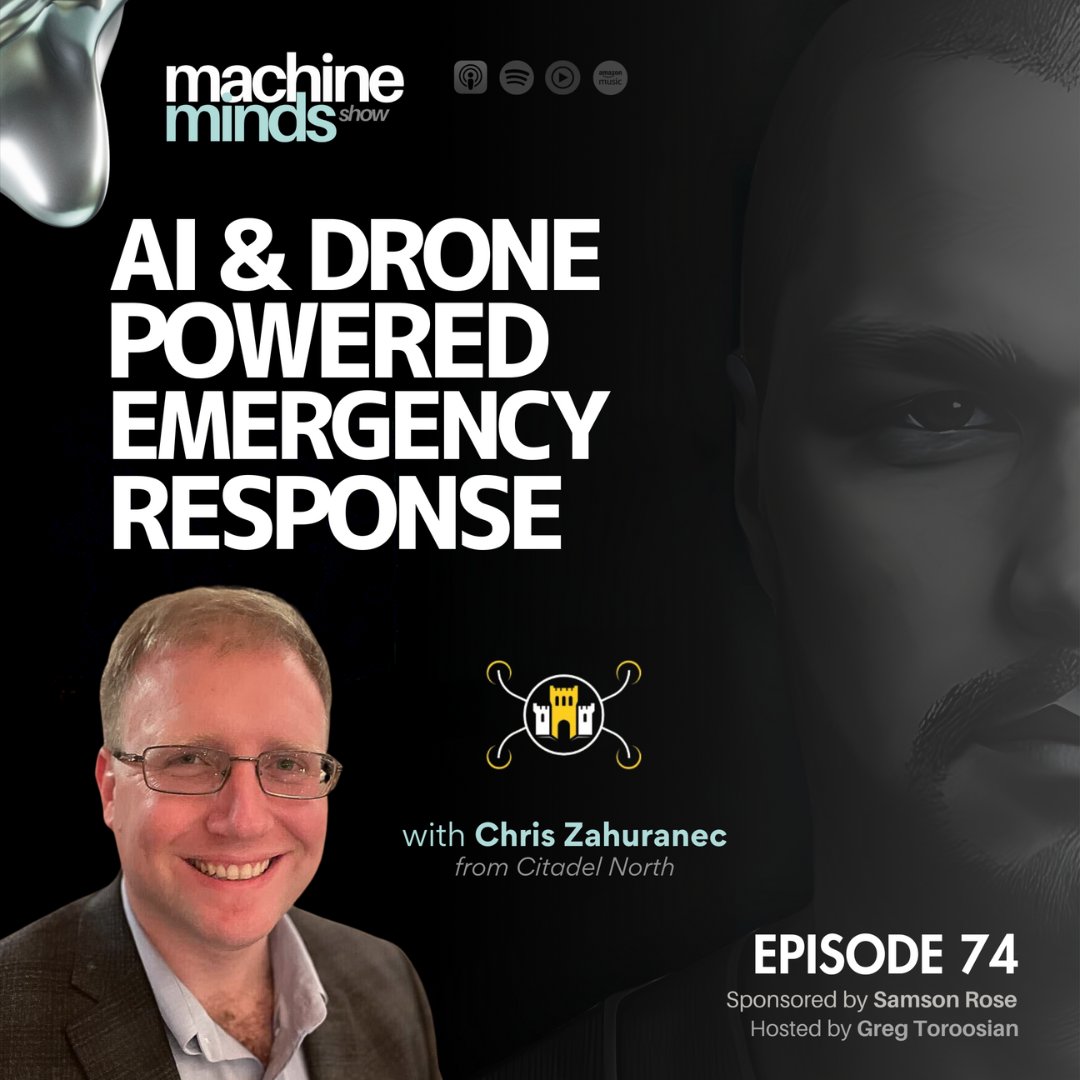 Toroosian's tweet photo. 🎙️ Episode 74 of the Machine Minds Show features Chris Zahuranec, Co-Founder & CEO of Citadel North - a startup using AI-powered Drones to tackle emergency response in schools!
#machineminds #techpodcast #drones #ai #robotics #citadelnorth #startups https://t.co/MbZgTrea7g