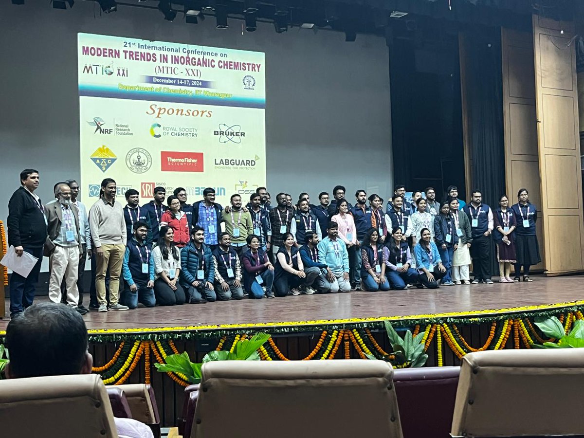 Modern Trends in Inorganic Chemistry XXI (@mtic_iitkgp) on Twitter photo We touch the finish line of #MTIC2024. A big thanks to all the volunteers who tirelessly worked day & night for the event. We thank all the participants, sponsors, service depts. of IITKGP, & <a href="/IITKgp/">IIT Kharagpur🇮🇳</a> administration for all the support. See you all again on a different occasion! We touch the finish line of #MTIC2024. A big thanks to all the volunteers who tirelessly worked day & night for the event. We thank all the participants, sponsors, service depts. of IITKGP, & <a href="/IITKgp/">IIT Kharagpur🇮🇳</a> administration for all the support. See you all again on a different occasion!