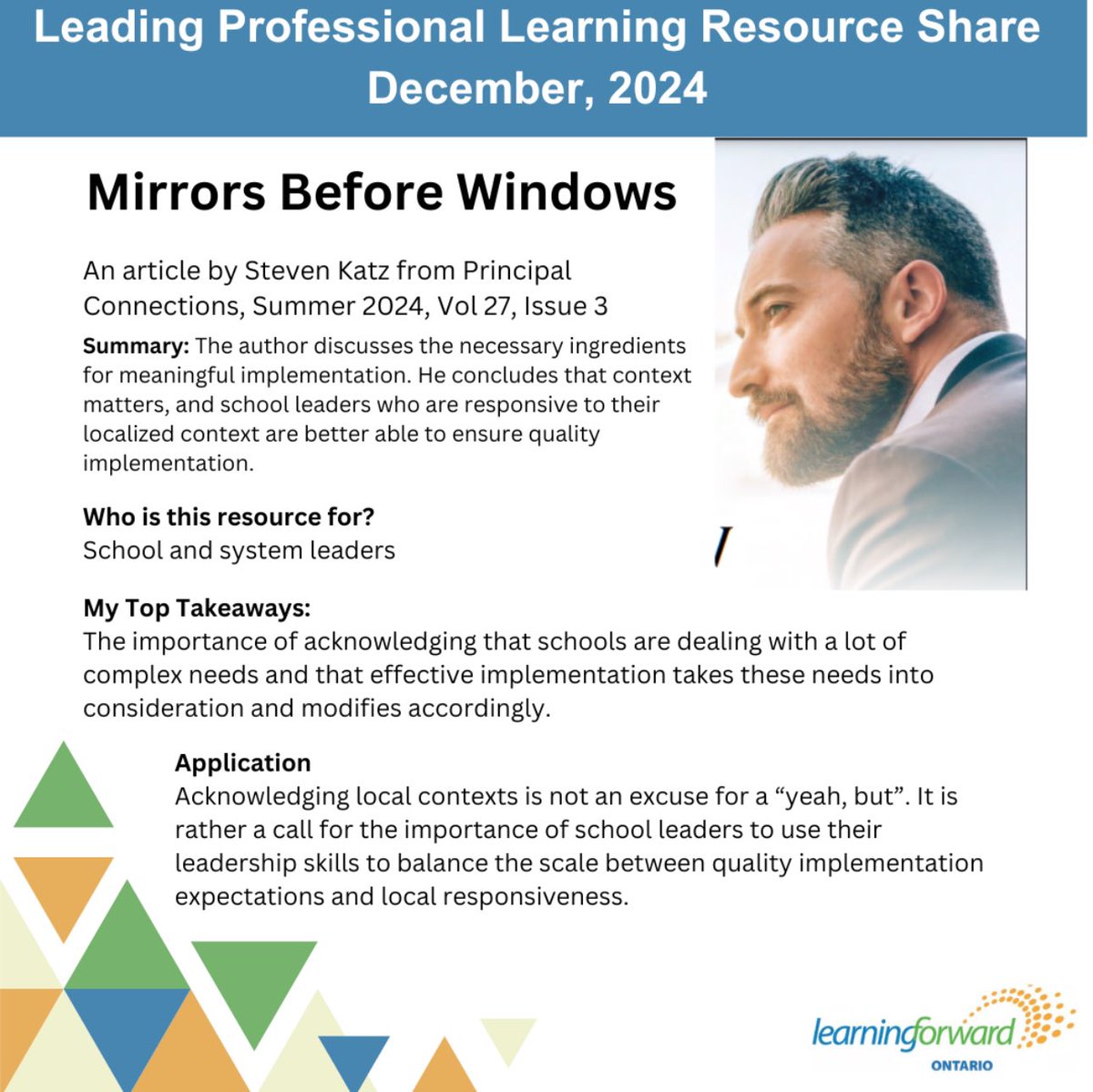 We look at Steven Katz’s advice for successful implementation in today’s article summary.
sites.google.com/lfontario.com/…