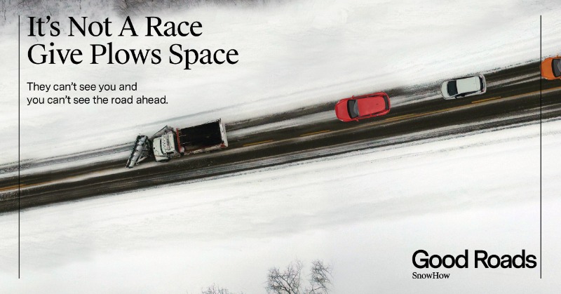 GoodRoads's tweet photo. ❄️ Winter officially begins tomorrow, but that hasn’t stopped the snow from falling! 🚜 When you see a snow plow, give it plenty of space. Stay back, be patient, and let it clear the way. Your safety—and theirs—depends on it. #SnowHow #WinterSafety #DriveSafe https://t.co/hAMCaCV3Jb