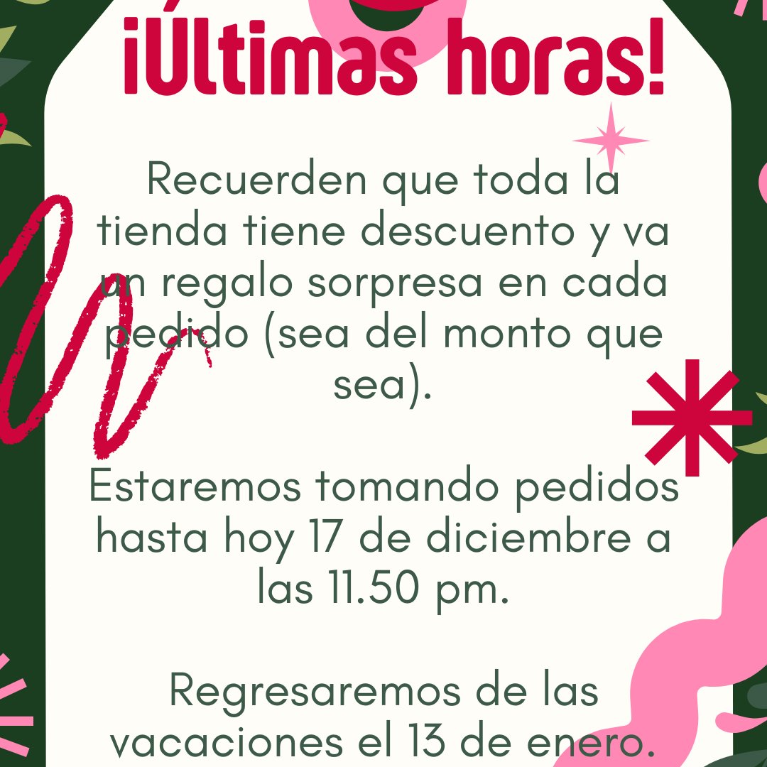 HOY es el último día de la promo de fin de año. Todo el día se podrán hacer pedidos. Pasen por sus libros para regalar, para leer, para intercambiar. El descuento incluye las novedades y todos los pedidos van con regalo extra. Aquí el enlace a la tienda:
bazarama.com/t/tabaqueria-l…