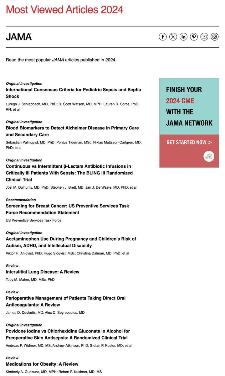 Wow, our paper jamanetwork.com/journals/jama/… made the top 10 of most viewed JAMA articles of the year!  <a href="/AhlqvistViktor/">Viktor H. Ahlqvist</a> <a href="/CecMagnusson/">Cecilia Magnusson</a>