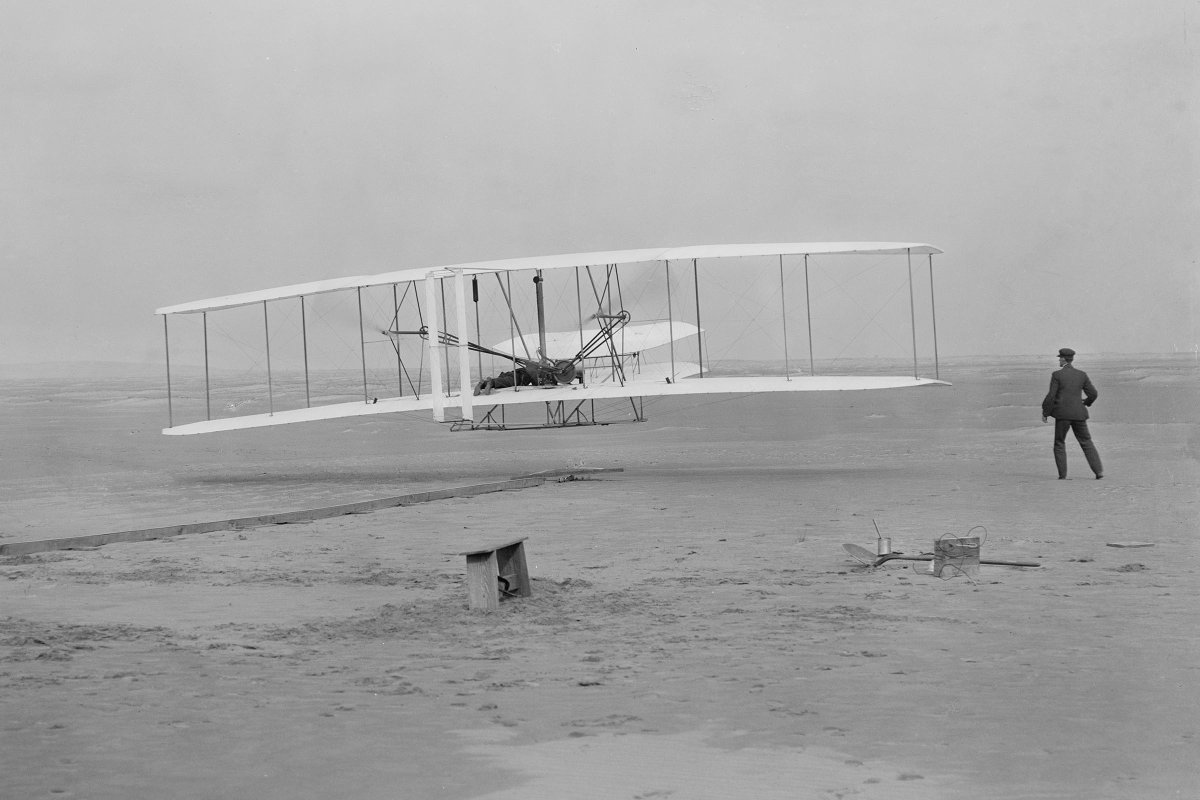 #OnThisDay in 1903, North Carolina earned its #FirstInFlight nickname when Wilbur and Orville Wright achieved the first sustained, powered heavier-than-air aircraft flight in Kitty Hawk. On their final flight of the day, Wilbur traveled 852 feet and was airborne for 59 seconds.