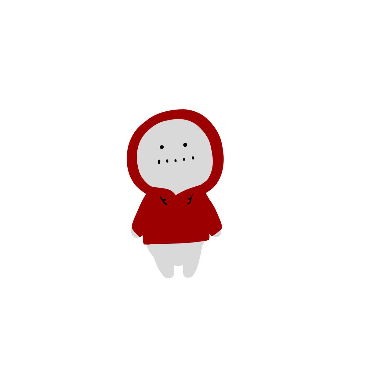 サンタさんカラーのパーカーおじさん