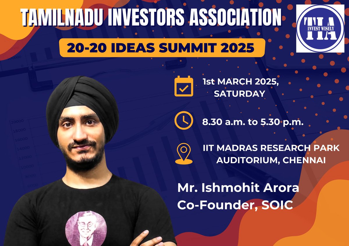 TIA_Investors's tweet image. Mr. Ishmohit Arora, Co-Founder, SOIC, will be speaking at TIA 20-20 Ideas Summit 2025!
@ishmohit1 @soicfinance