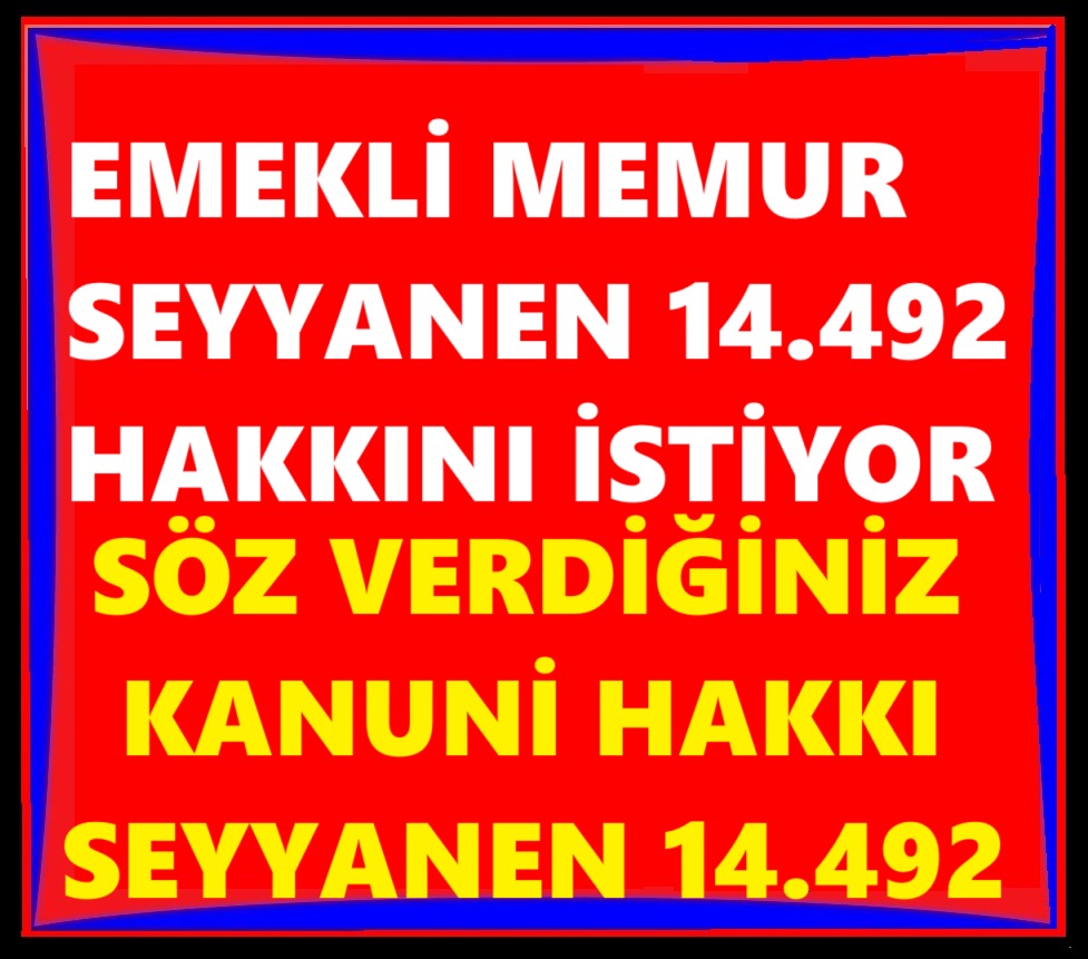 👎 Emekli Memur <a href="/Akparti/">AK Parti</a> ve <a href="/MHP_Bilgi/">MHP</a> döneminde, 
👎Ne Memur gibi Seyyanen 14.492 TL aldı,
👎Ne <a href="/tcbestepe/">T.C. Cumhurbaşkanlığı</a> Cumhurbaşkanı <a href="/RTErdogan/">Recep Tayyip Erdoğan</a> tarafindan verilen sözler tutuldu,
👎Ne de diğer SSK-BAGKUR emeklileri oranında zam aldı. 
👎Emekli Memur Her türlü mağdur edildi.
👎 Mevcut