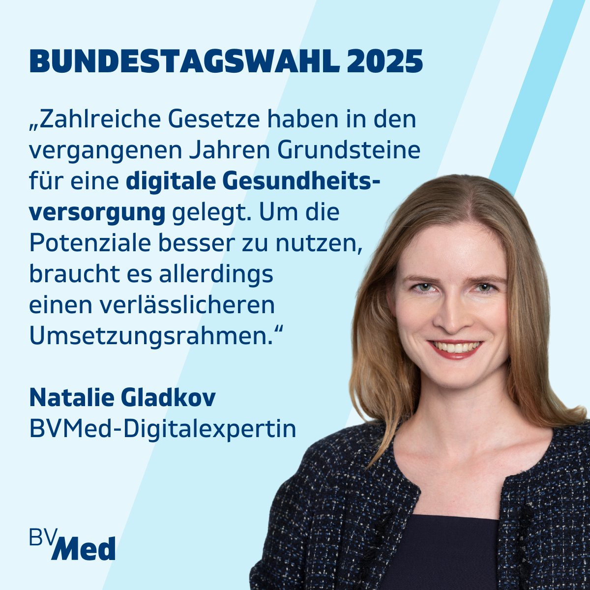 In der kommenden Legislaturperiode muss der Weg in eine digitale, datengestützte Gesundheitsversorgung konsequent weitergegangen werden. Was dafür aus MedTech-Sicht wichtig ist, fassen wir im digitalpolitischen Positionspapier zusammen: bvmed.de/pm10824 #Bundestagswahl2025