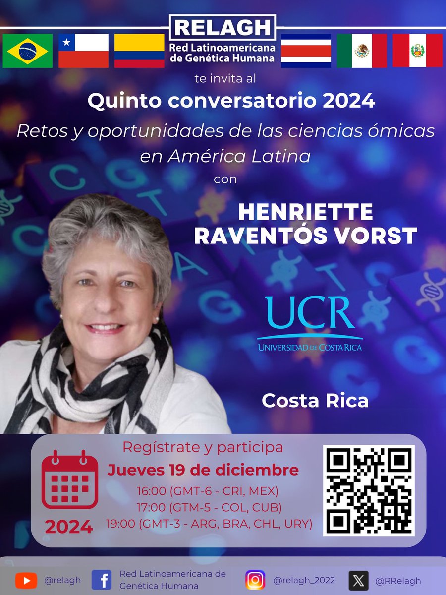 ¡No te pierdas nuestro último conversatorio de 2024! En modalidad mesa redonda, discutiremos entre otros temas sobre ciencia helicóptero, colaboración equitativa, implementación de las ómicas en salud, ética y regulación en genómica regional.