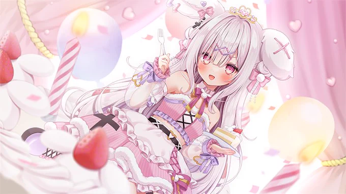 兎彷魂あみゅ様のバースデーイラスト担当させていただきました〜! #あみゅ〜じあむ#兎彷魂あみゅ誕生日3D2024 
