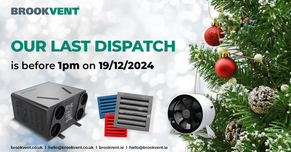 BROOKVENT's tweet photo. ⏳ Last Chance to Order Before the Holidays! ⏳

📦 Our last dispatch will be before 1 PM on 19th December 2024.

Orders placed after that time will be shipped once we return on 2nd January 2025.

We wish all our customers &amp; partners a Merry #Christmas  and a Happy New Year! 🎄⭐ https://t.co/sKxJc8WJ32