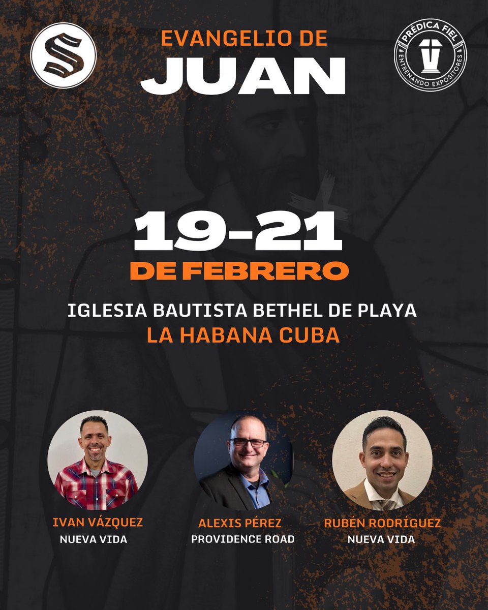PredicaFiel's tweet photo. Queremos invitar a pastores y maestros de la Palabra para estar tres días en Juan, aprendiendo juntos a predicar los evangelios. ¡Corre la voz e invita a otros que puedan beneficiarse de este Taller! 

Inscripciones vía Whasapp al +5354296676 https://t.co/HtBA2dmvyf