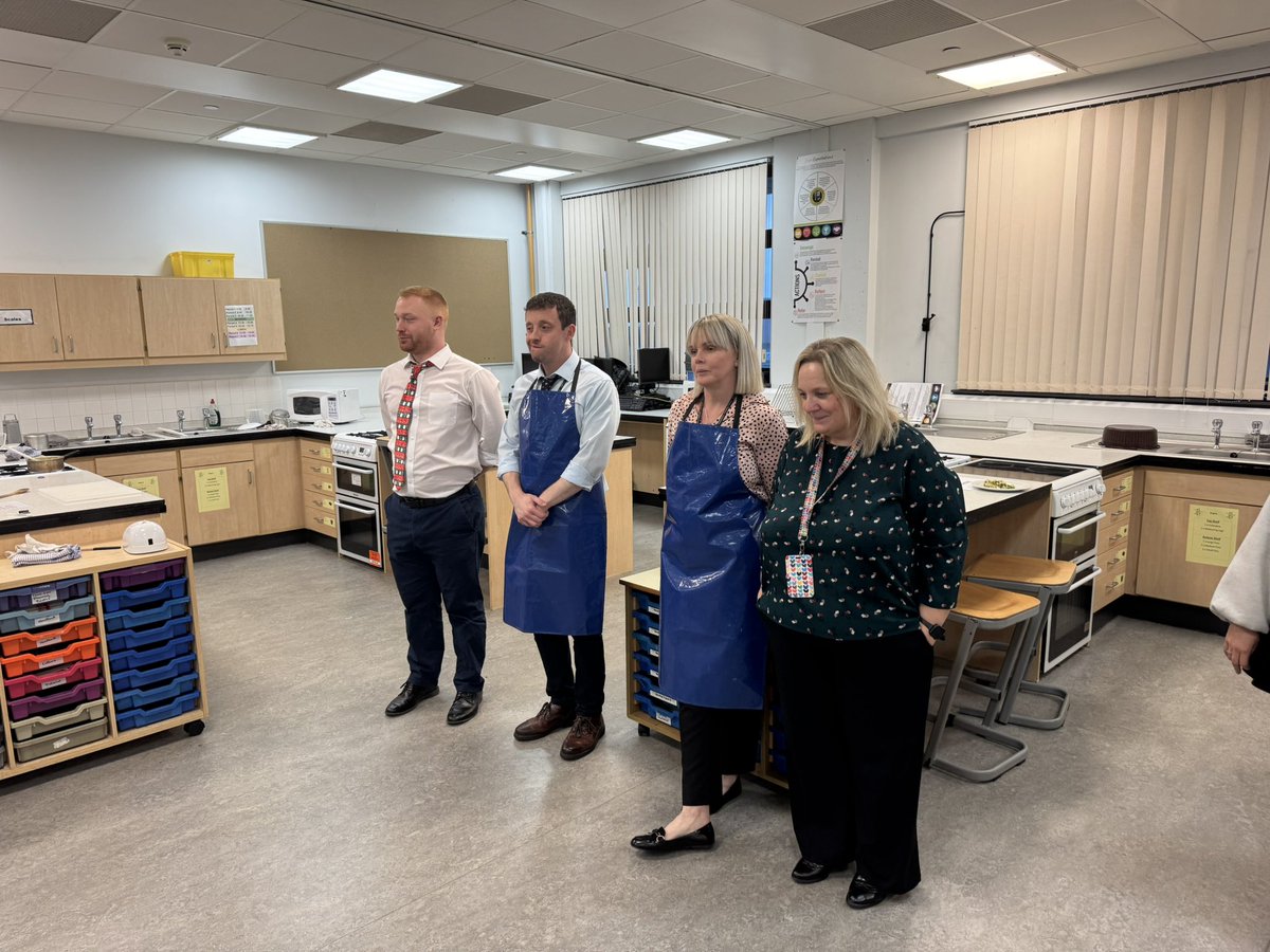 Ready Steady Cook, Mrs Lennon, Mrs Gallagher, Mr Brown &amp; Mr Cumming had fun competing in a cooking competition for Sam &amp; Caden’s  S6 leadership project. Well done to Mr Cumming for winning with his risotto.