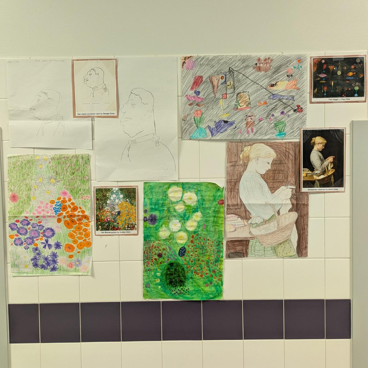 frau_leonard's tweet photo. German 1 finished up their colors and art unit by recreating a work of art from a German-speaking artist. This week, German Flex students will vote on their favorites! 🖼️🎨 #teachgerman https://t.co/uuYDqgWKuj