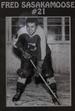 #WaybackWednesday Happy birthday to the late Fred Sasakamoose who would have been 91 years old today. Here's Fred as a member of the Moose Jaw Canucks in the WJHL (1953)