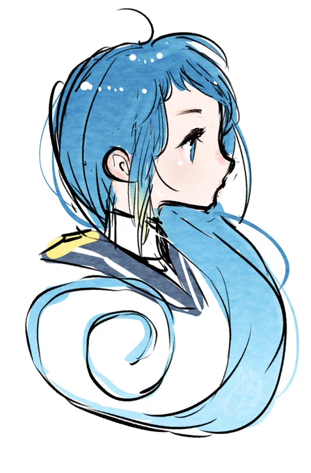 寝る前ささっとお絵描き。艦これ 五月雨 