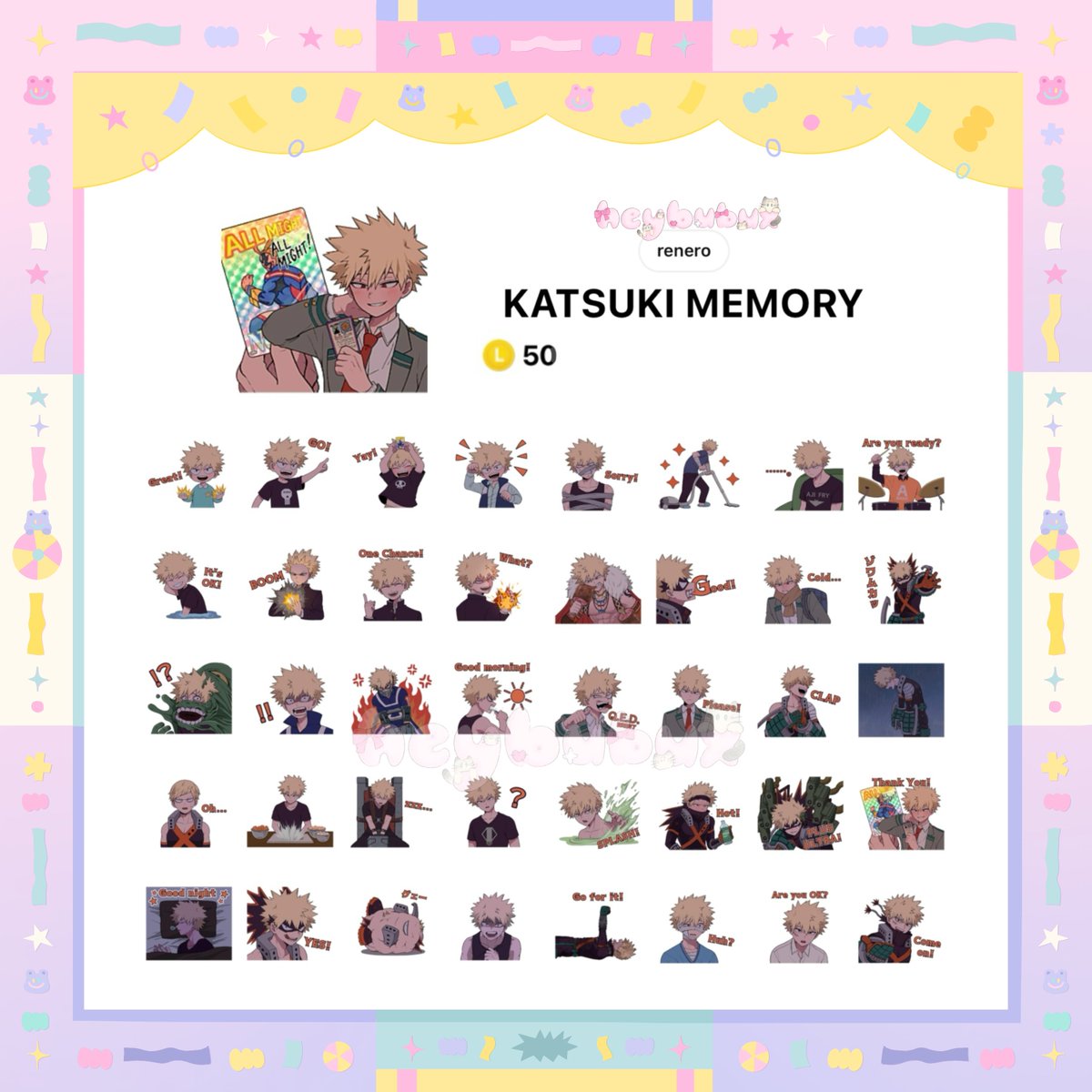 heybubux's tweet photo. 𑙕ྀི𓈒 𝒉𝒆𝒚 יִ #bubuxworld 𓈒აྀི
sticker 𓏔 My Hero Academia
𓍲 𓈒 เปิดขายถึง 04/12/2026
#ตลาดนัดมายฮีโร่ #ตลาดนัดยูเอ #ตลาดนัดmha #ตลาดนัดอนิเมะ #สติกเกอร์ไลน์น่ารัก https://t.co/Di5LNKWVwl