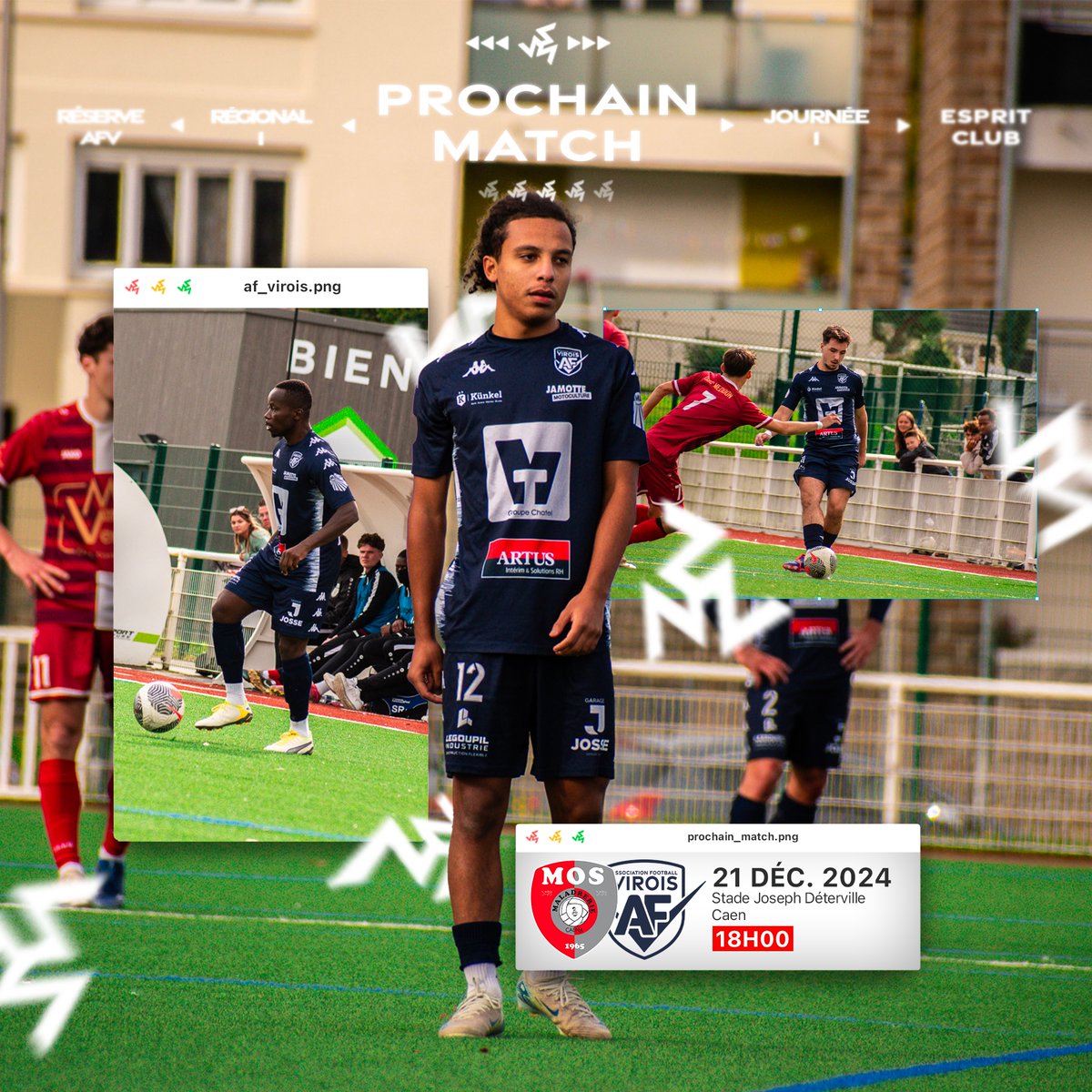 AfVirois's tweet photo. 🫡 𝑳𝒂 𝒅𝒆𝒓' 𝒅𝒆 𝒍'𝒂𝒏𝒏𝒆́𝒆 !
⚽ Journée 1
🏟️ Stade Joseph Déterville
📍 Caen
📅 Samedi 21 décembre
⌚️ 18h00
🆚@MaladrerieCaen
#MOSAFV #TeamAFV #AFV #AFVirois #EspritClub #R1 https://t.co/b9wjRDGbQu