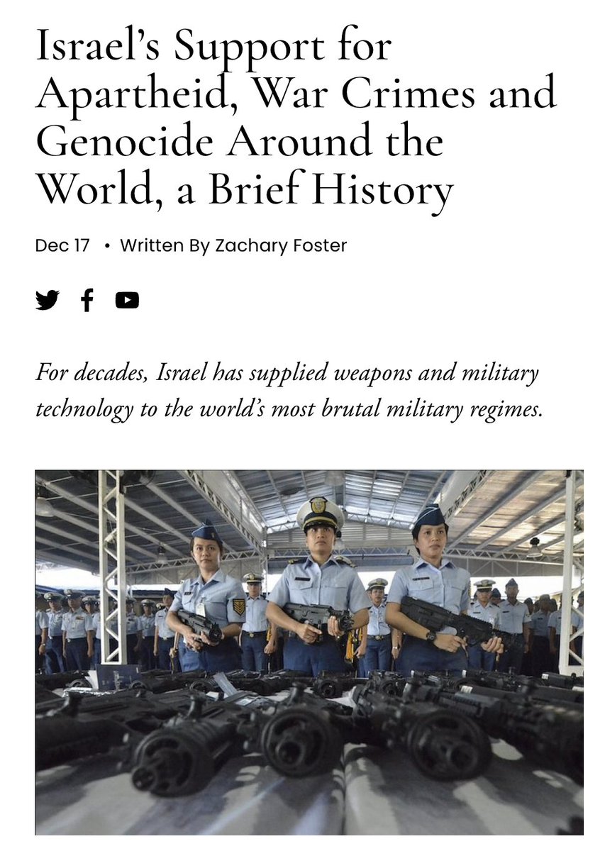_ZachFoster's tweet image. My latest: Israel’s Support for Apartheid, War Crimes and Genocide Around the World, a Brief History ⤵️ palestinenexus.com/articles/israe…